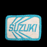 Suzuki Patch Vintage White Blue White 2 x 3 Inches Snowmobile Bike