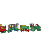 Vintage Plush Train  Pillow Handmade Sewn Counting Numbers School Kids Animals