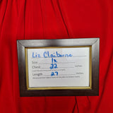 Liz Claiborne 1x Blouse Red Business Top Zipper Rouched Gathered Neck Womens