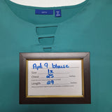 Apt 9 Blouse Long Sheer Green Womens 1x V Neck Adjustable Sleeves Lightweight
