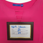 Apt 9 Blouse Long Sheer Pink Womens 1x V Neck Adjustable Sleeves Lightweight