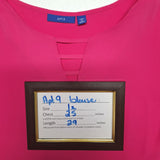 Apt 9 Blouse Long Sheer Pink Womens 1x V Neck Adjustable Sleeves Lightweight