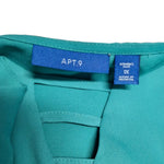 Apt 9 Blouse Long Sheer Green Womens 1x V Neck Adjustable Sleeves Lightweight