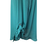 Apt 9 Blouse Long Sheer Green Womens 1x V Neck Adjustable Sleeves Lightweight