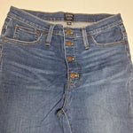 J Crew Button Fly Capri Pants Blue Jean Denim Womens 30 Skinny High Rise