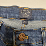 J Crew Button Fly Capri Pants Blue Jean Denim Womens 30 Skinny High Rise
