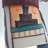Kachina Handmade Doll Signed 8 Inch Wolf AM Native American Indian Art Wood Fur