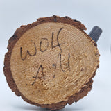 Kachina Handmade Doll Signed 8 Inch Wolf AM Native American Indian Art Wood Fur