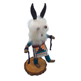 Kachina Handmade Doll Signed 8 Inch Wolf AM Native American Indian Art Wood Fur
