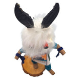 Kachina Handmade Doll Signed 8 Inch Wolf AM Native American Indian Art Wood Fur