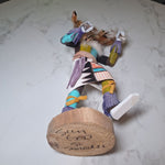 Kachina Doll Sun God S Saunders Signed Vintage Native Art Feather Fur Wood