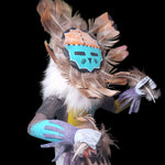 Kachina Doll Sun God S Saunders Signed Vintage Native Art Feather Fur Wood