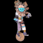 Kachina Doll Sun God S Saunders Signed Vintage Native Art Feather Fur Wood