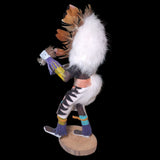 Kachina Doll Sun God S Saunders Signed Vintage Native Art Feather Fur Wood