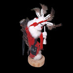 Kachina Doll Kokopelli Freda Charly 125707 Vintage Native Art Feather Fur Music