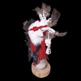 Kachina Doll Kokopelli Freda Charly 125707 Vintage Native Art Feather Fur Music