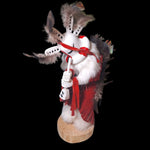 Kachina Doll Kokopelli Freda Charly 125707 Vintage Native Art Feather Fur Music