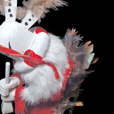 Kachina Doll Kokopelli Freda Charly 125707 Vintage Native Art Feather Fur Music