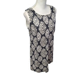 J Jill Linen Dress Sleeveless Black Leaves Tropical Layered Straight Womens 12