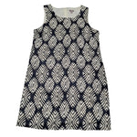 J Jill Linen Dress Sleeveless Black Leaves Tropical Layered Straight Womens 12