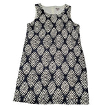 J Jill Linen Dress Sleeveless Black Leaves Tropical Layered Straight Womens 12
