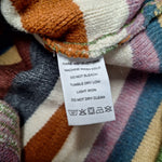 Long Hooded Cardigan Buttons Colorful Stripes Soft Womens XL Long Sleeve