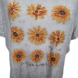 Maurices Be Kind Flower Tee Shirt Womens XL Daisy Sun Floral Nice Equality Gray