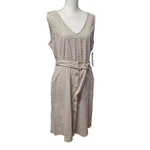 Luxology Dress Cotton Pockets Sleeveless Faux Button Summer Belted Womens Large