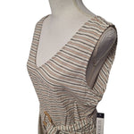 Luxology Dress Cotton Pockets Sleeveless Faux Button Summer Belted Womens Large