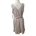 Luxology Dress Cotton Pockets Sleeveless Faux Button Summer Belted Womens Large