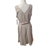 Luxology Dress Cotton Pockets Sleeveless Faux Button Summer Belted Womens Large
