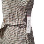 Luxology Dress Cotton Pockets Sleeveless Faux Button Summer Belted Womens Large