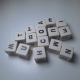 Small Alphabet Dice Game Replacement Spill Spell 15 Die Vintage Pieces 0.5 inch