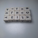 Small Alphabet Dice Game Replacement Spill Spell 15 Die Vintage Pieces 0.5 inch