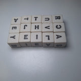 Small Alphabet Dice Game Replacement Spill Spell 15 Die Vintage Pieces 0.5 inch