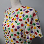 Eva Laurel New York Shoulder Pads Vintage Blouse Womens 10 USA Made Colorful Spots