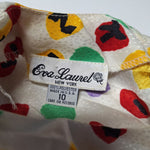 Eva Laurel New York Shoulder Pads Vintage Blouse Womens 10 USA Made Colorful Spots