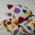 Eva Laurel New York Shoulder Pads Vintage Blouse Womens 10 USA Made Colorful Spots