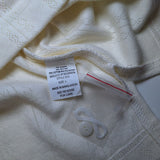 Sarah Morgan Shirt Embroidered Floral Off White Quarter Button Womens Large