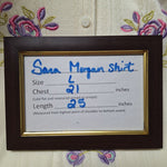 Sarah Morgan Shirt Embroidered Floral Off White Quarter Button Womens Large