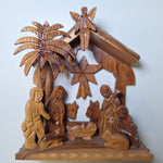 Olive Wood Nativity Scene Holy Land Handmade Mary Jesus Rustic Christian