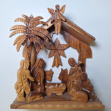 Olive Wood Nativity Scene Holy Land Handmade Mary Jesus Rustic Christian