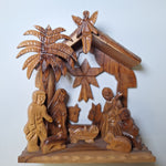 Olive Wood Nativity Scene Holy Land Handmade Mary Jesus Rustic Christian