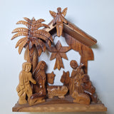 Olive Wood Nativity Scene Holy Land Handmade Mary Jesus Rustic Christian