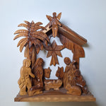 Olive Wood Nativity Scene Holy Land Handmade Mary Jesus Rustic Christian
