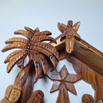 Olive Wood Nativity Scene Holy Land Handmade Mary Jesus Rustic Christian