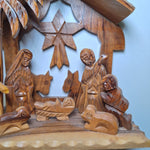 Olive Wood Nativity Scene Holy Land Handmade Mary Jesus Rustic Christian