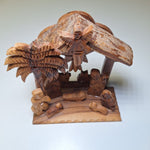 Olive Wood Nativity Scene Holy Land Handmade Mary Jesus Rustic Christian
