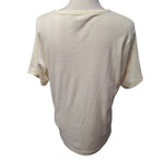 Sarah Morgan Shirt Embroidered Floral Off White Quarter Button Womens Large