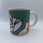 Looney Tunes Bugs Bunny Carrot Mug Coffee Tea Vintage 2000 Warner Bros Green